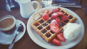 waffle, dessert, fresh